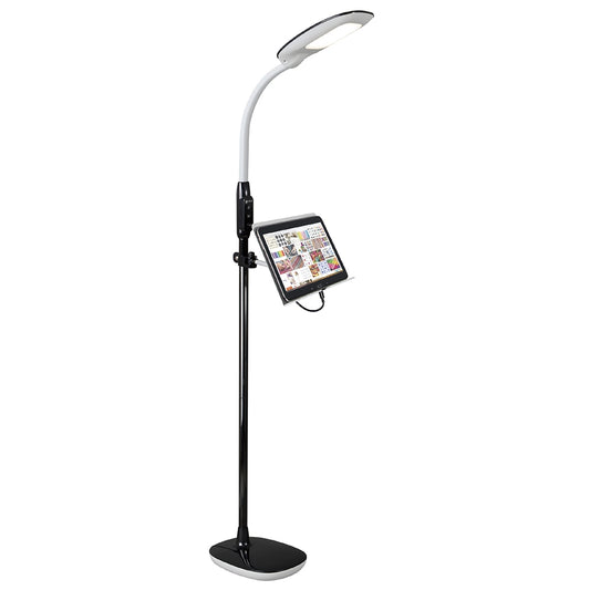 OttLite LED Floor Lamp with USB and Tablet Stand