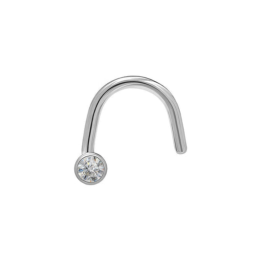 Tilum Titanium Crystal Jeweled Nose Screw with Martini Bezel